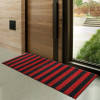 Kuber Industries Rubber Strips Design Door Mat For Porch/Kitchen/Bathroom/Laundry Room, 24&quot;x48&quot; (Red) 54KM4002
