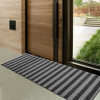 Kuber Industries Rubber Strips Design Door Mat For Porch/Kitchen/Bathroom/Laundry Room, 24&quot;x72&quot; (Grey) 54KM4004