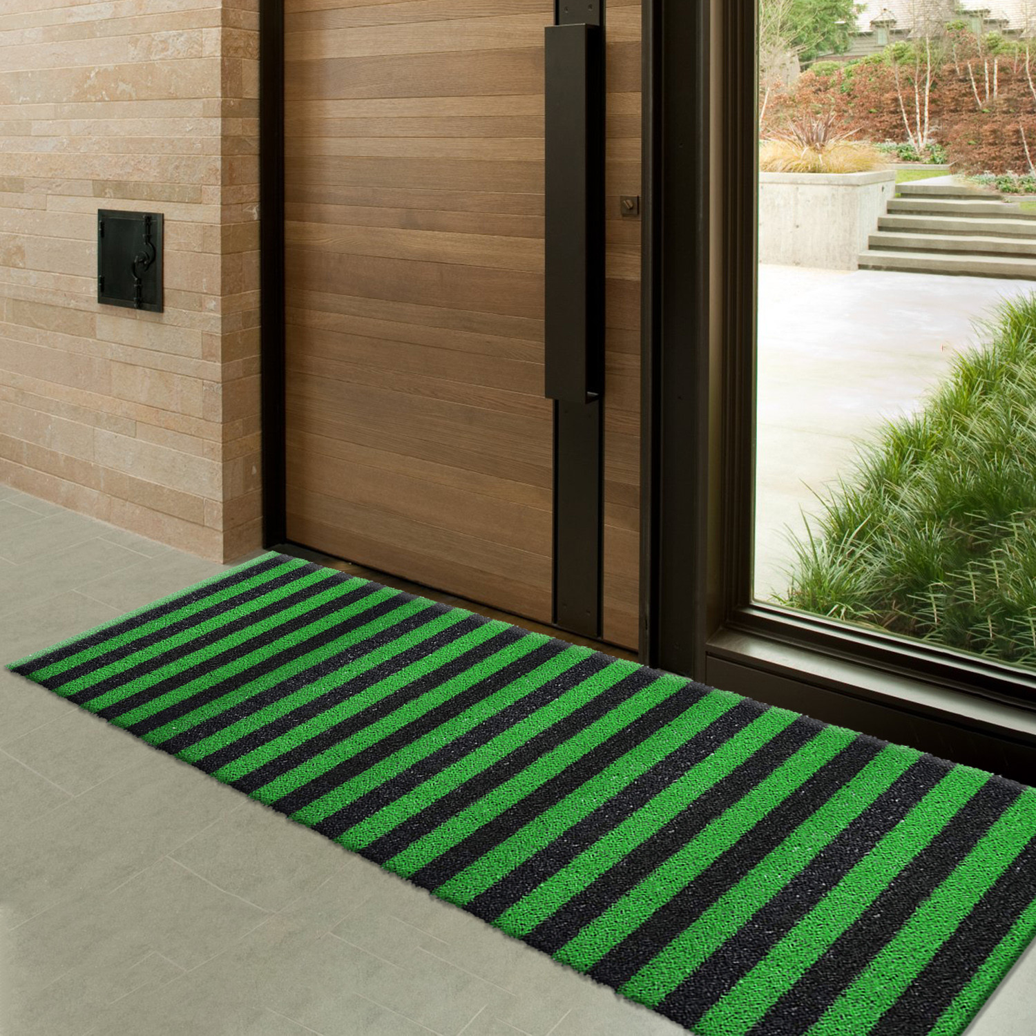 Kuber Industries Rubber Strips Design Door Mat For Porch/Kitchen/Bathroom/Laundry Room, 24
