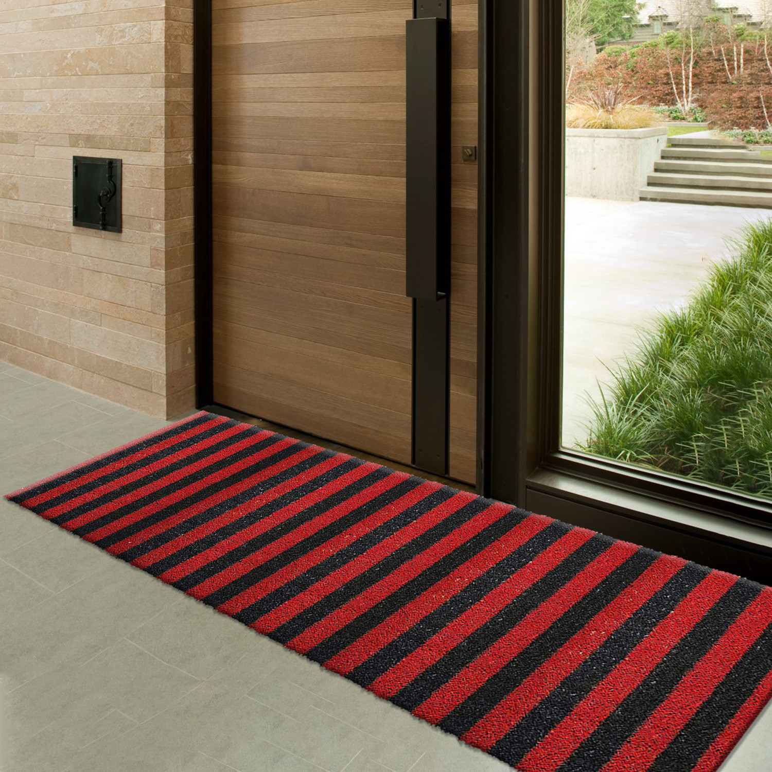 Kuber Industries Rubber Strips Design Door Mat For Porch/Kitchen/Bathroom/Laundry Room, 24