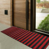 Kuber Industries Rubber Strips Design Door Mat For Porch/Kitchen/Bathroom/Laundry Room, 24&quot;x72&quot; (Red) 54KM4005