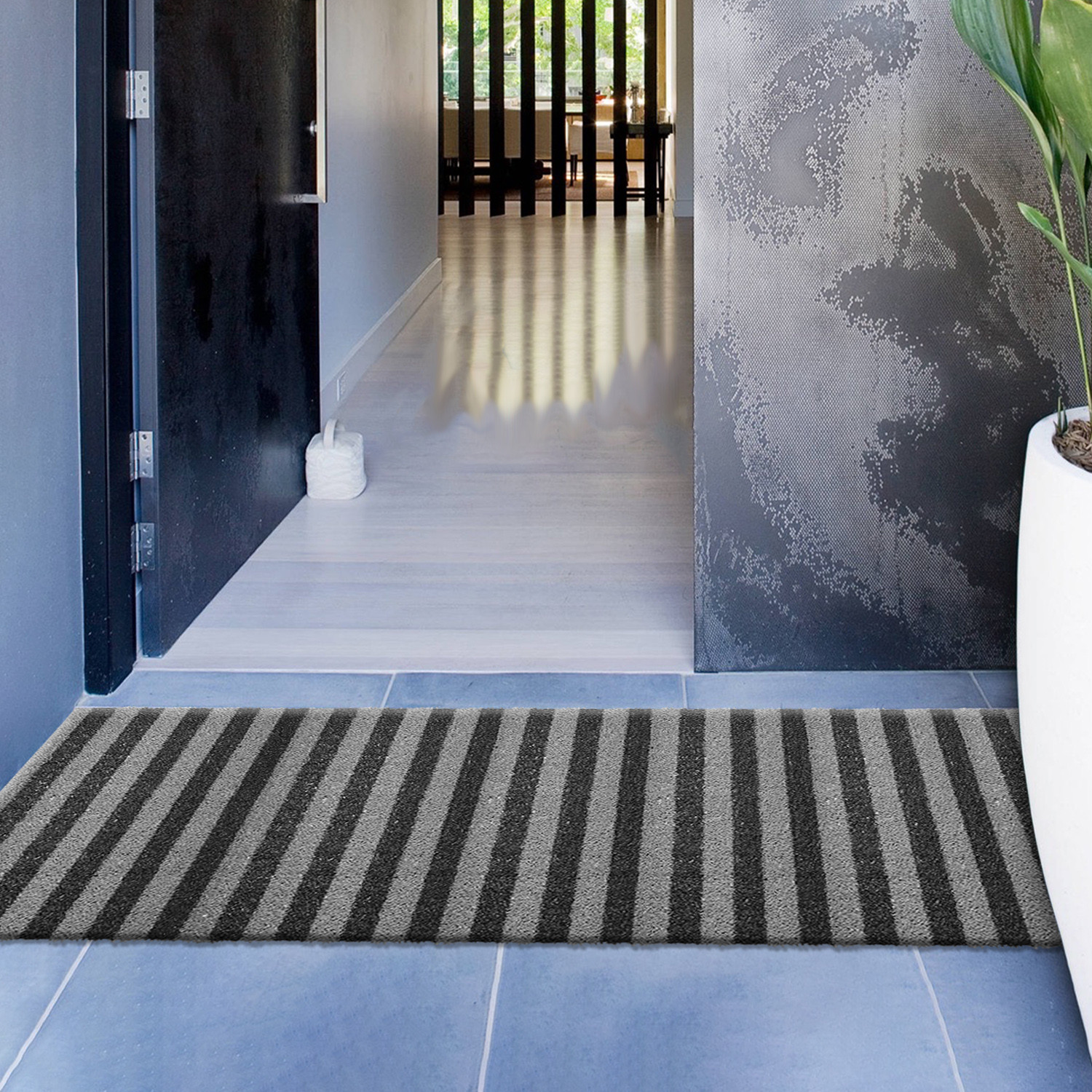 Kuber Industries Rubber Strips Design Door Mat For Porch/Kitchen/Bathroom/Laundry Room, 24