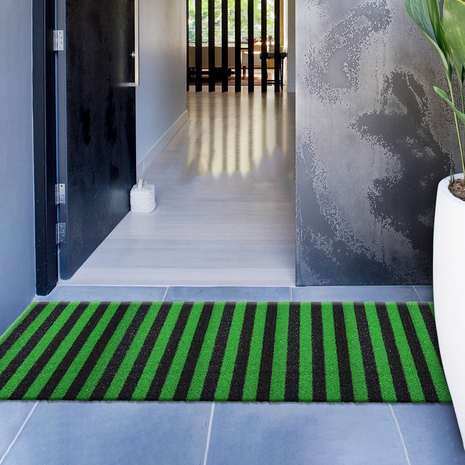 Kuber Industries Rubber Strips Design Door Mat For Porch/Kitchen/Bathroom/Laundry Room, 24