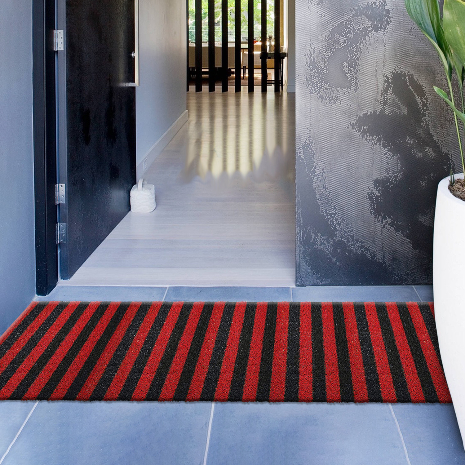 Kuber Industries Rubber Strips Design Door Mat For Porch/Kitchen/Bathroom/Laundry Room, 24