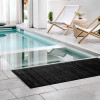 Kuber Industries Rubber Waterproof Anti-Skid Swimming Pool Mat|Shower Mat|Rainmat For Entrance Area,Bathroom,2 x 4 Feet (Black)