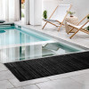 Kuber Industries Rubber Waterproof Anti-Skid Swimming Pool Mat|Shower Mat|Rainmat For Entrance Area,Bathroom,2 x 8 Feet (Black)