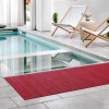 Kuber Industries Rubber Waterproof Anti-Skid Swimming Pool Mat|Shower Mat|Rainmat For Entrance Area,Bathroom,2 x 8 Feet (Red)