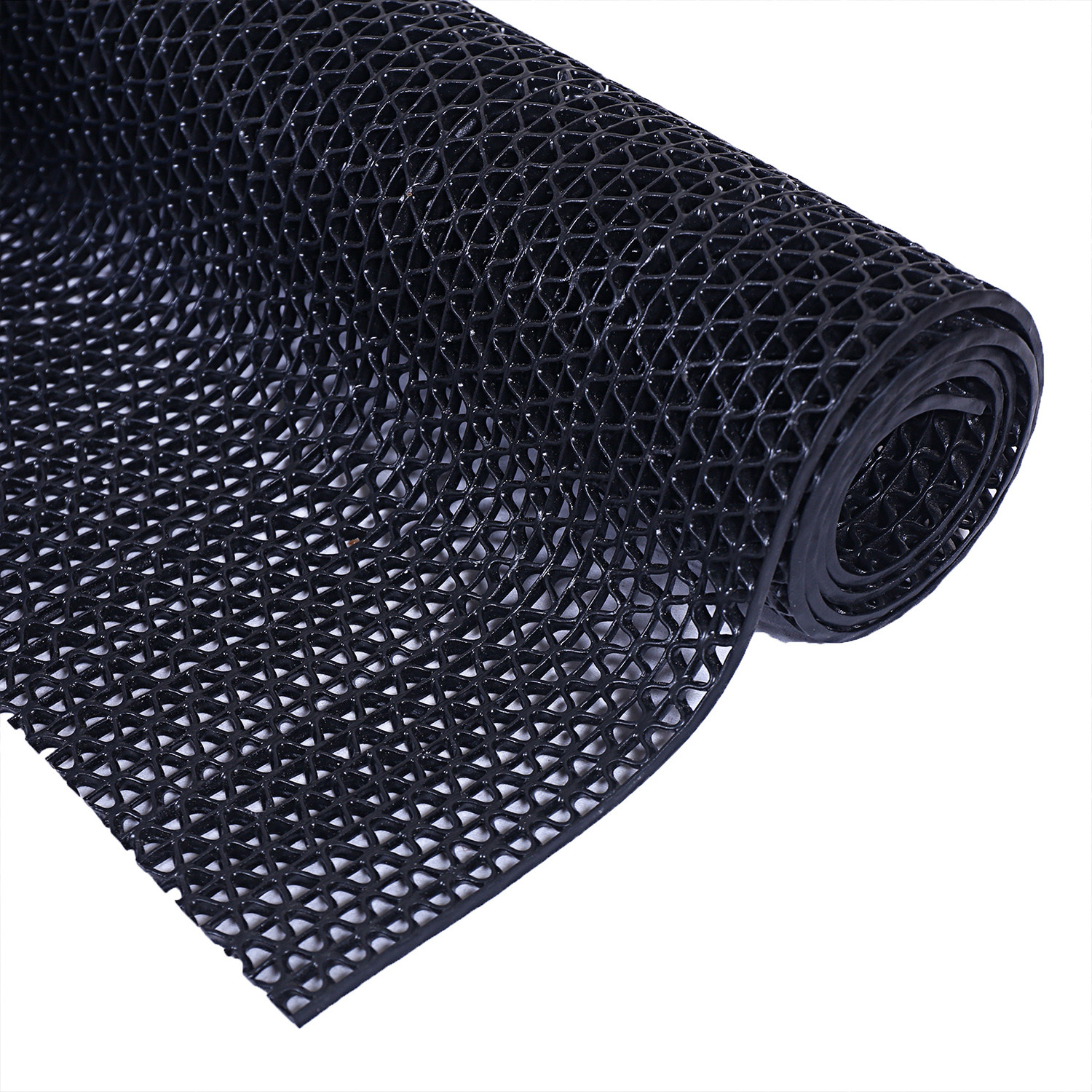 Kuber Industries Rubber Waterproof Anti-Skid Swimming Pool Mat|Shower Mat|Rainmat For Entrance Area,Bathroom,2 x 16 Feet (Black)