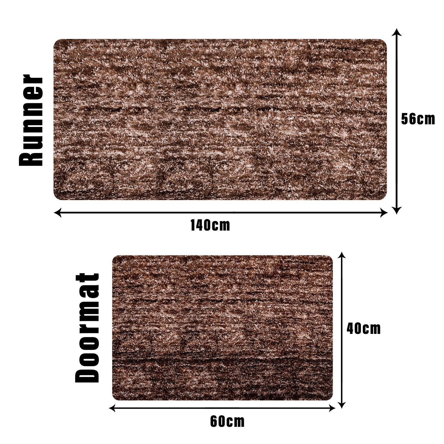 Kuber Industries Runner | Bedside Runner for Bedroom | Lexus Home Decor Runner & Door Mat Combo | Anti-Skid Runner & Door Mat | Runner & Door Mat Set | Set of 2 | Brown