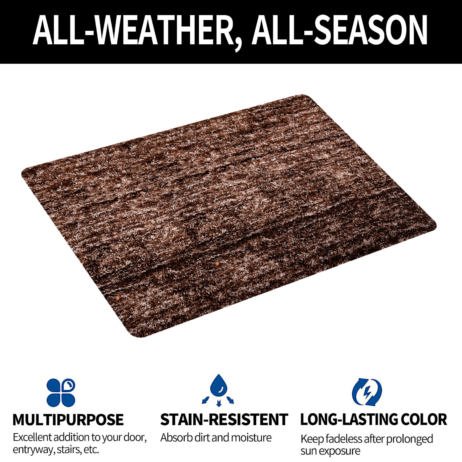 Kuber Industries Runner | Bedside Runner for Bedroom | Lexus Home Decor Runner & Door Mat Combo | Anti-Skid Runner & Door Mat | Runner & Door Mat Set | Set of 2 | Brown