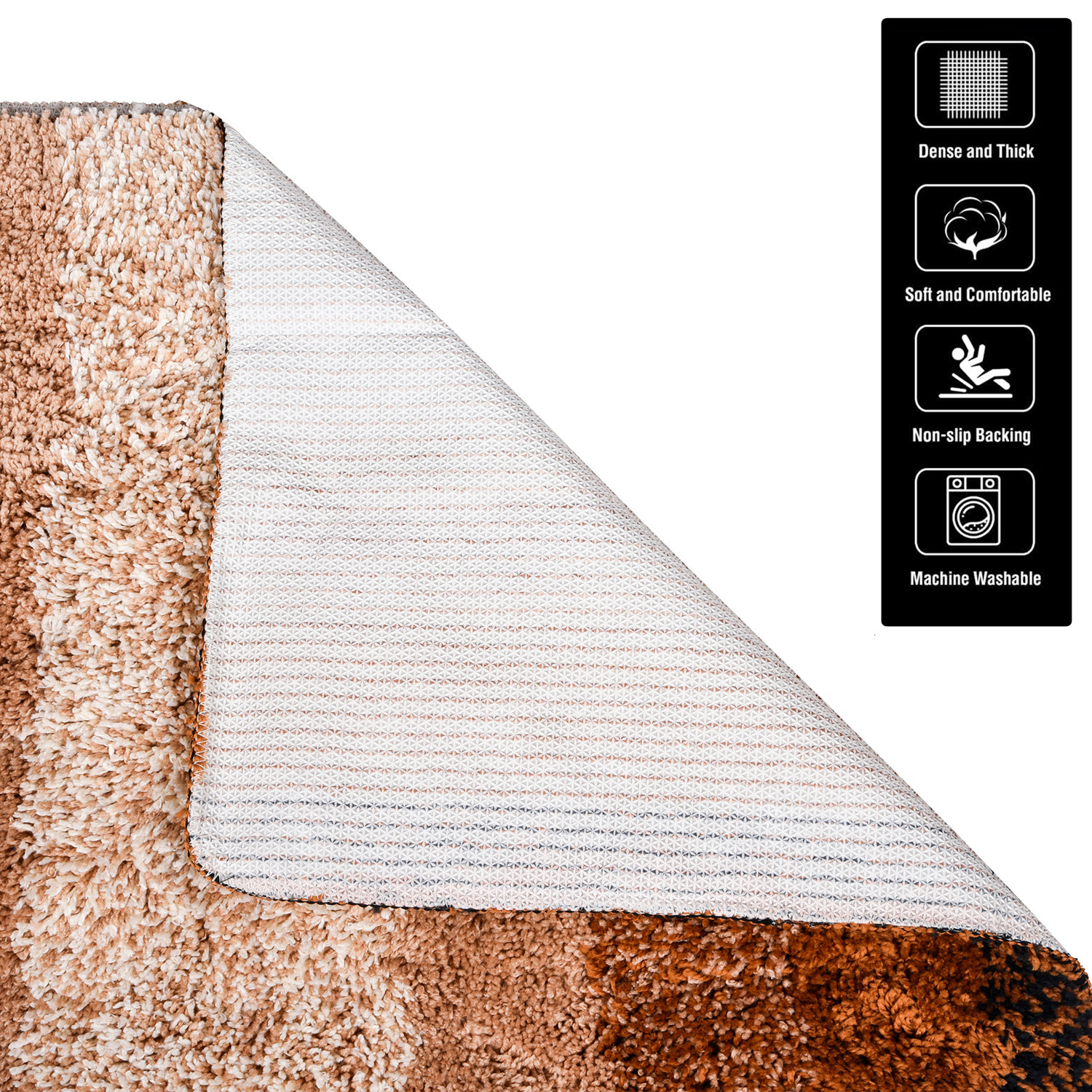 Kuber Industries Runner | Bedside Runner for Bedroom | Runner for Living Room | Golden Patta Rainbow Carpet Runner | Anti Skid Carpet Rug Mat | Kitchen Runner | 22x55 | Cream