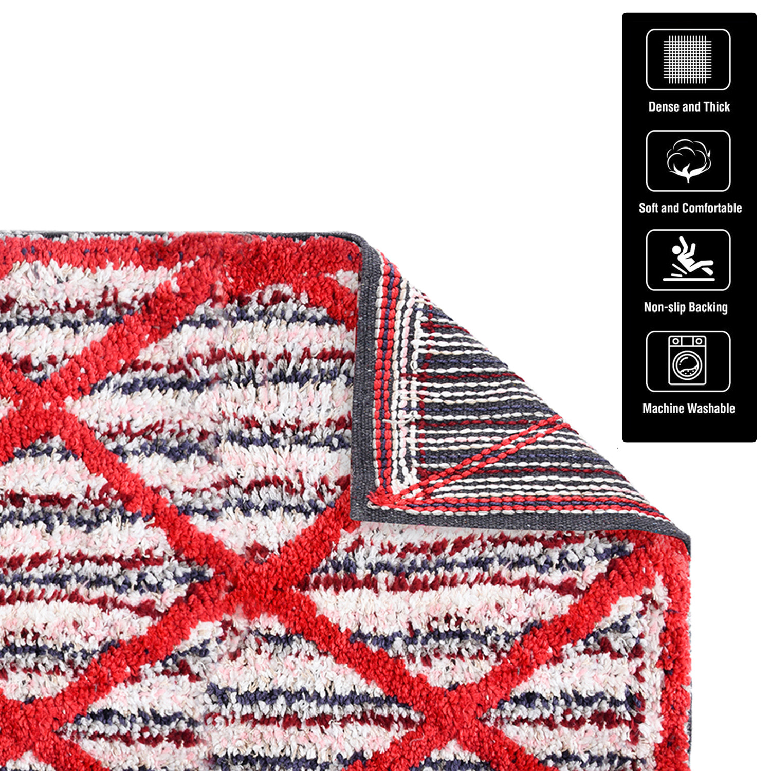 Kuber Industries Runner  Bedside Runner for Bedroom  Runner for Living Room  Katli Mingle Carpet Runner for Home  Anti Skid Carpet Rug Mat  Kitchen Runner  22x55  Red