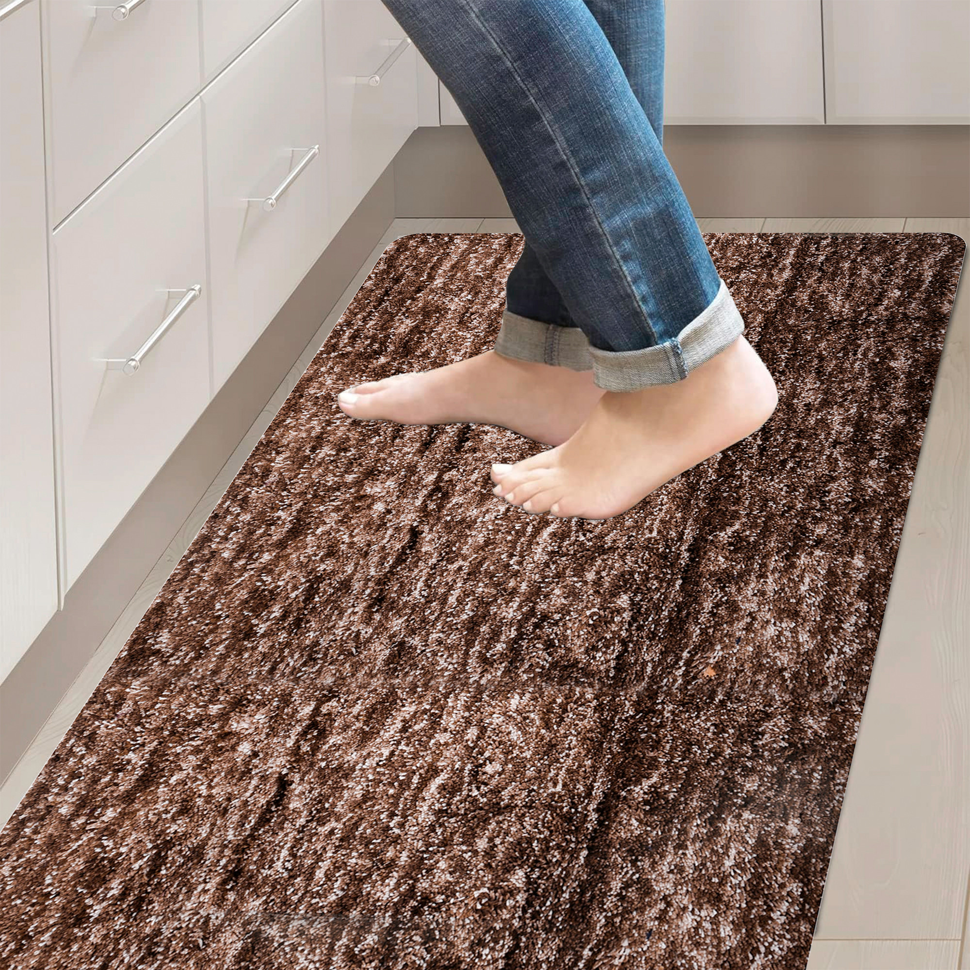 Kuber Industries Runner  Bedside Runner for Bedroom  Runner for Living Room  Lexus Home Decor Carpet Runner  Anti Skid Carpet Rug Mat  Kitchen Runner  22x55  Brown