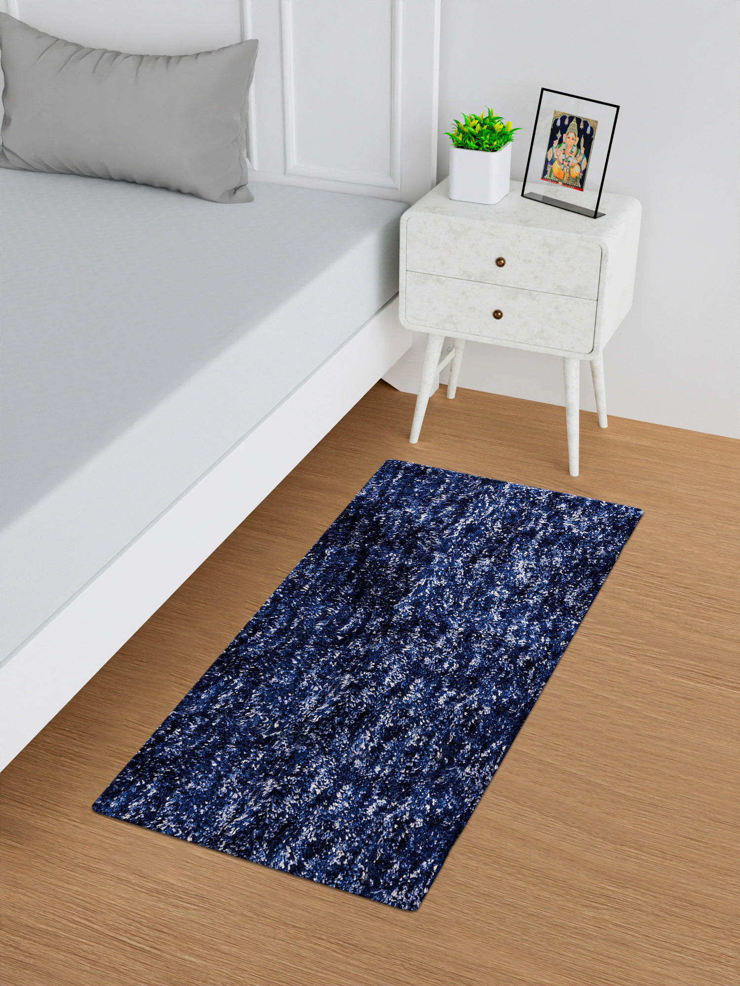 Kuber Industries Runner | Bedside Runner for Bedroom | Runner for Living Room | Lexus Home Decor Carpet Runner | Anti Skid Carpet Rug Mat | Kitchen Runner | 22x55 | Blue