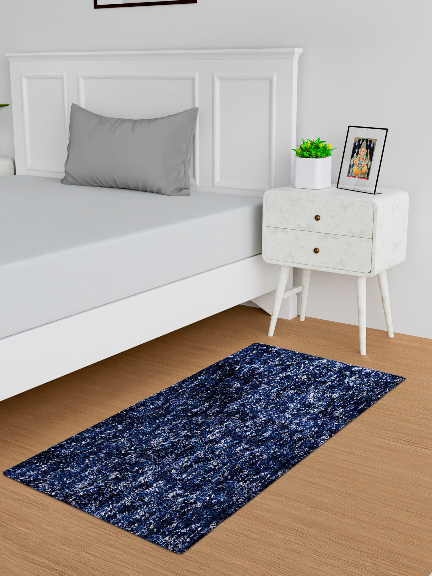 Kuber Industries Runner | Bedside Runner for Bedroom | Runner for Living Room | Lexus Home Decor Carpet Runner | Anti Skid Carpet Rug Mat | Kitchen Runner | 22x55 | Blue