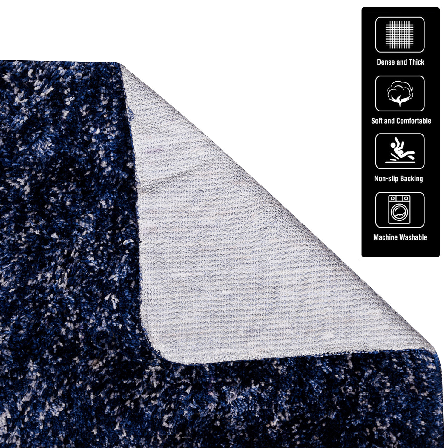 Kuber Industries Runner | Bedside Runner for Bedroom | Runner for Living Room | Lexus Home Decor Carpet Runner | Anti Skid Carpet Rug Mat | Kitchen Runner | 22x55 | Blue