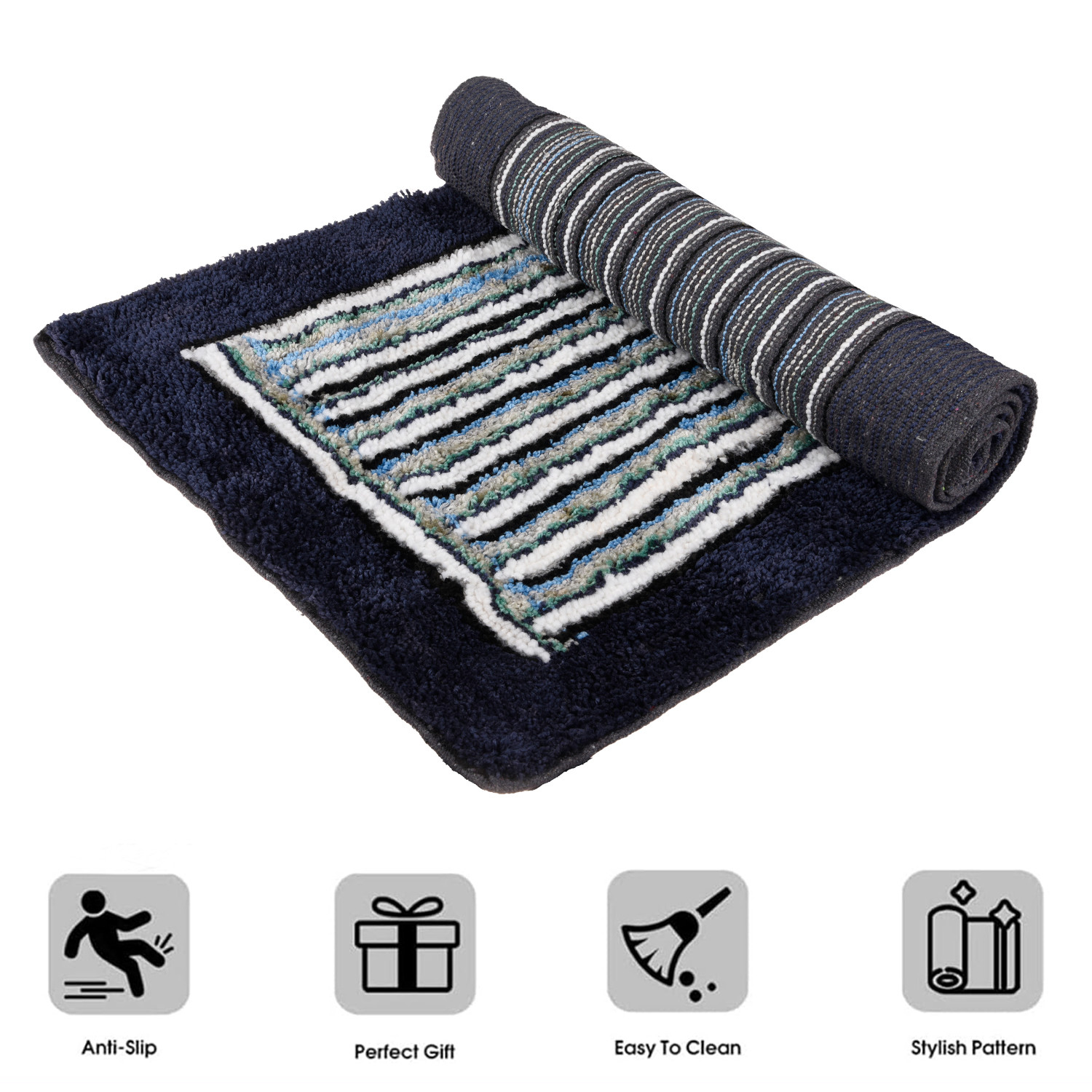 Kuber Industries Runner  Bedside Runner for Bedroom  Runner for Living Room  Micro Border Carpet Runner for Home  Anti Skid Carpet Rug Mat  Kitchen Runner  22x55  Gray