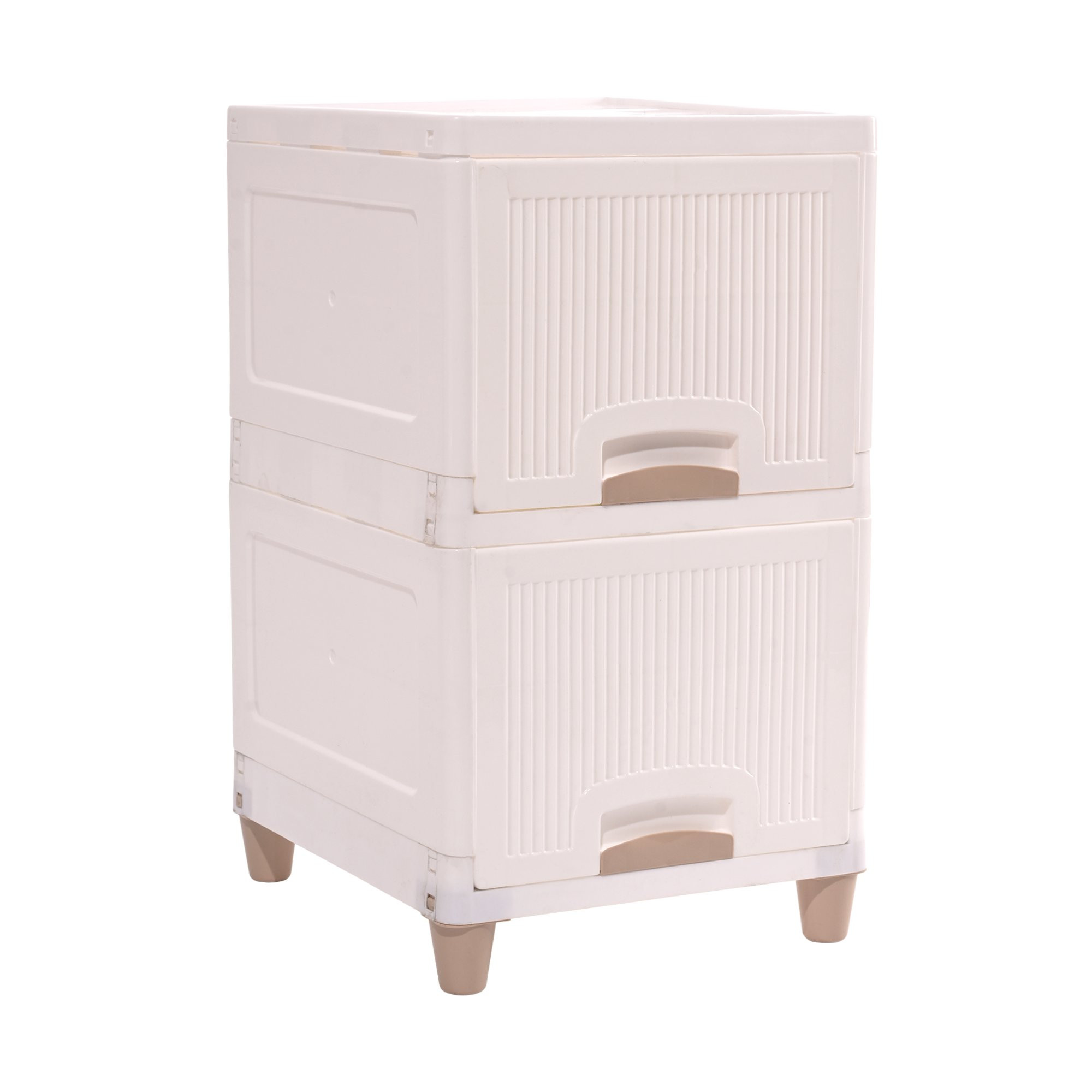 Kuber Industries s Cabinet Storage Organizer  Folding Storage Cabinets  Clothes Organizer for Wardrobe  Drawer Storage Organizer  Multipurpose Rack for Storage  White