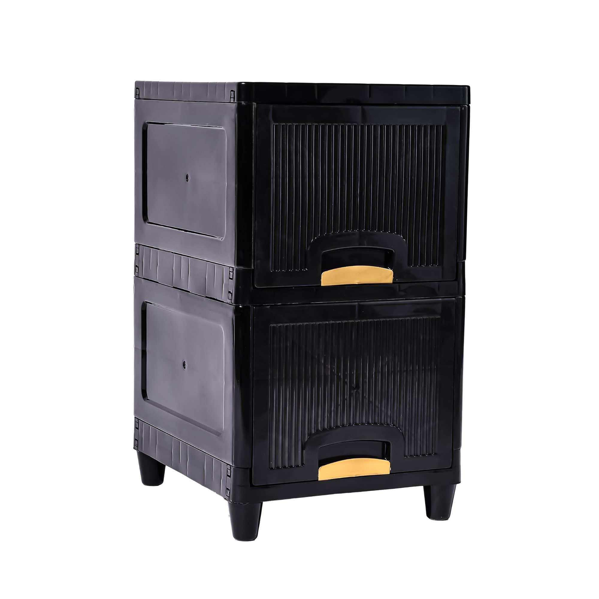 Kuber Industries s Cabinet Storage Organizer  Folding Storage Cabinets  Clothes Organizer for Wardrobe  Drawer Storage Organizer  Multipurpose Rack for Storage  Black