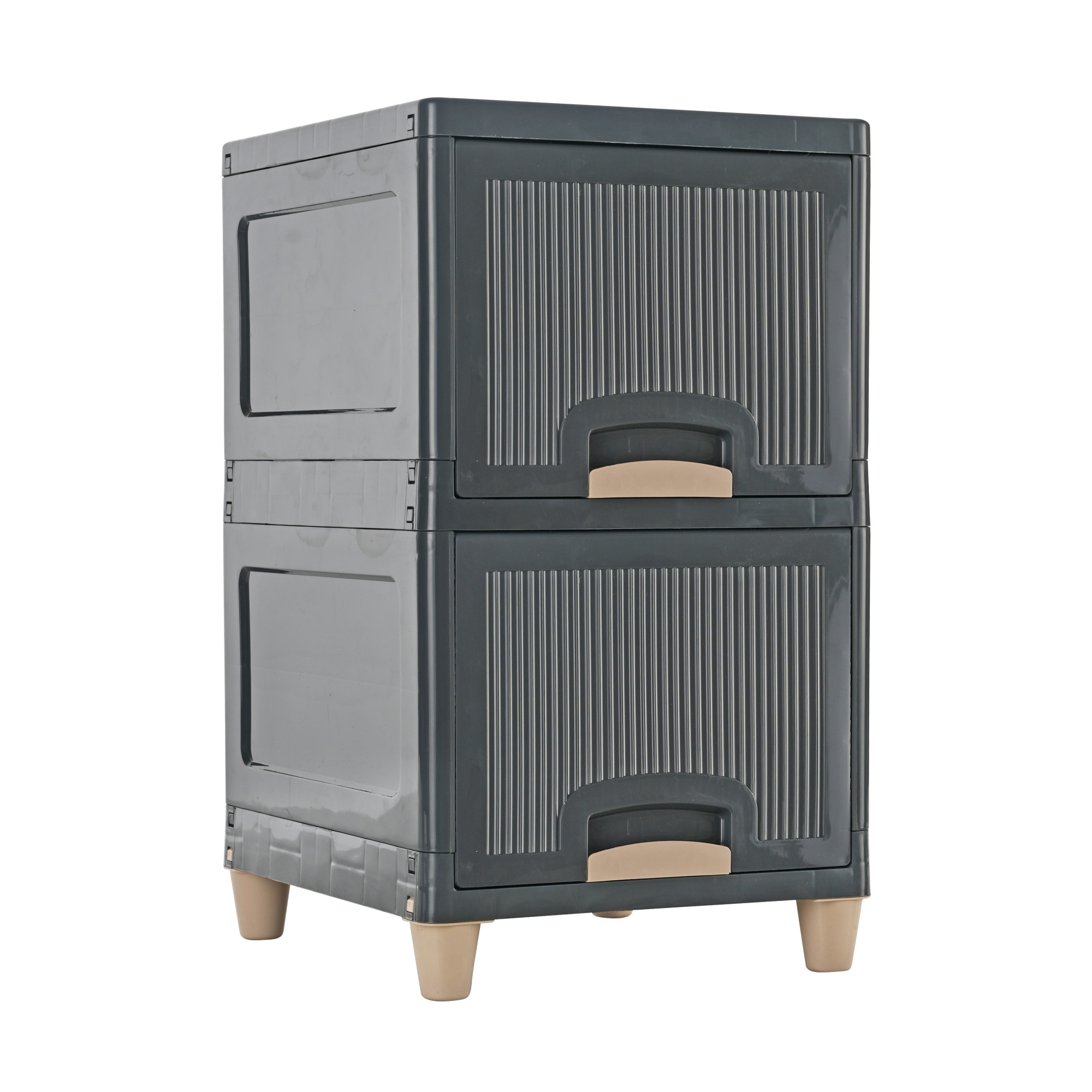 Kuber Industries s Cabinet Storage Organizer  Multipurpose Folding Storage Racks  Clothes Drawer Organizer for Wardrobe  Grey