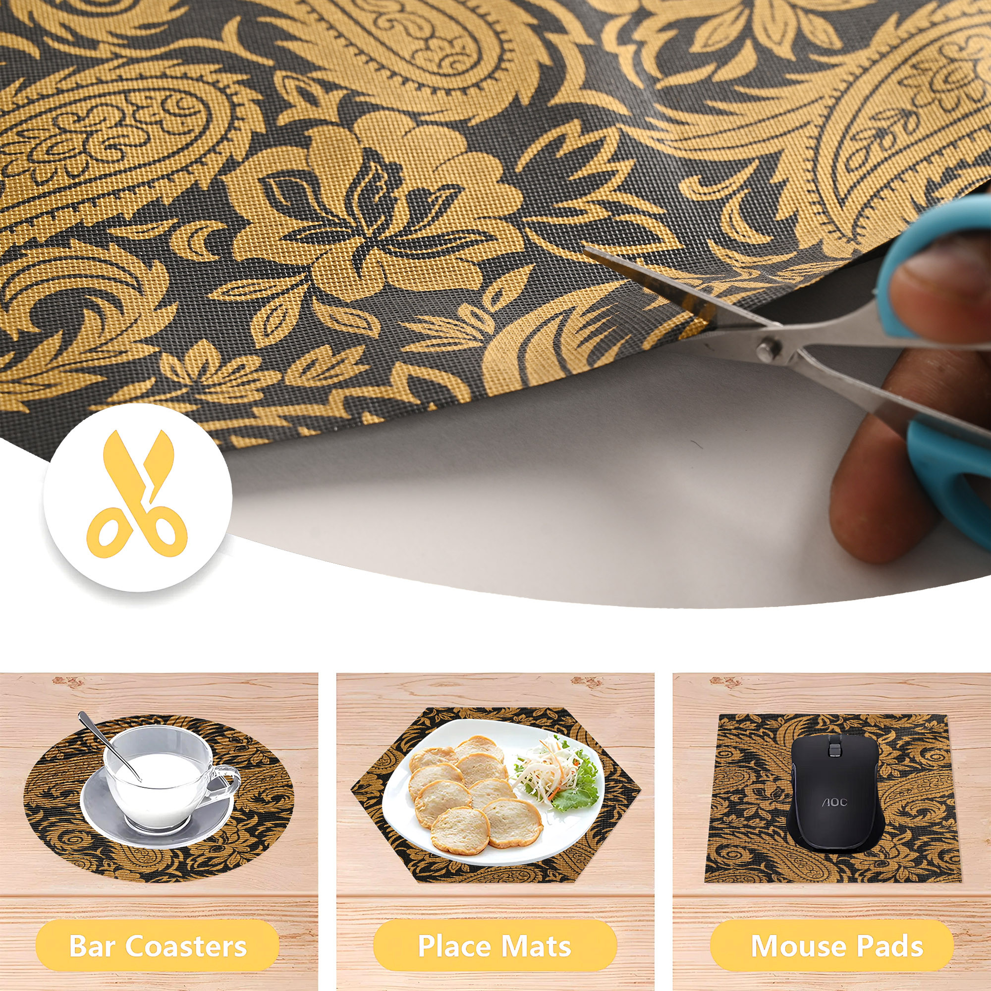 Kuber Industries s Waterproof Wardrobe Shelf Liners for Kitchen Shelves  Multipurpose Almari Fridge  Cupboard Sheets for Wardrobe  Carry Design - Golden  Black