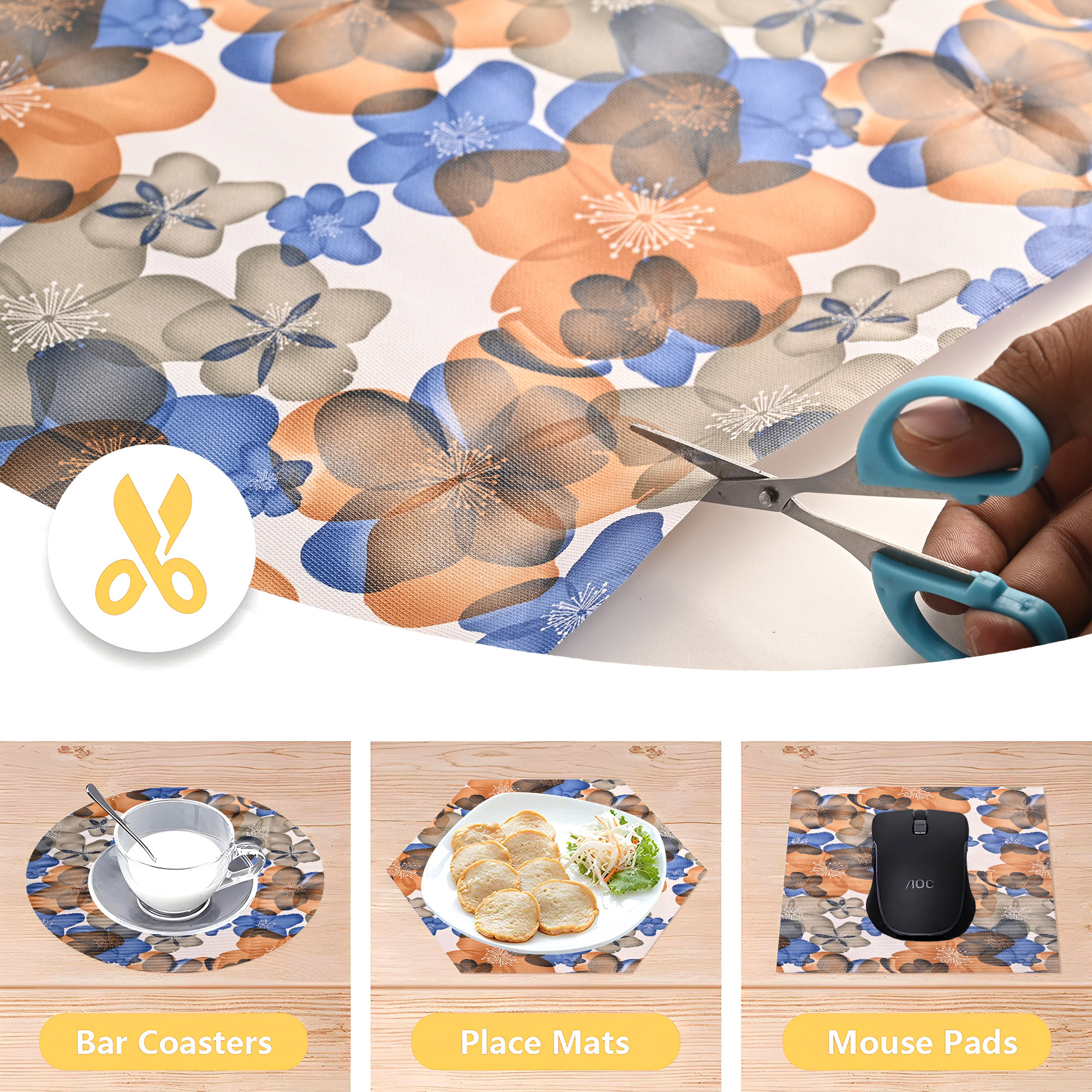 Kuber Industries s Waterproof Wardrobe Shelf Liners for Kitchen Shelves  Multipurpose Almari Fridge  Cupboard Sheets for Wardrobe  Flower Design- Blue