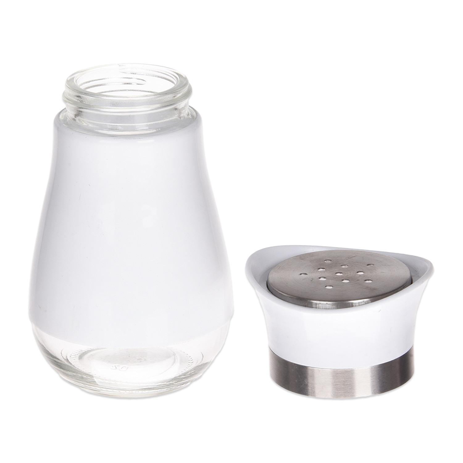 Kuber Industries Salt Shaker Box  Stainless Steel Pepper Shaker Box  Chilli Flakes Seasoning Sprinkler Box  Namak Daani  Dining Table Masala Box Dabbi  White