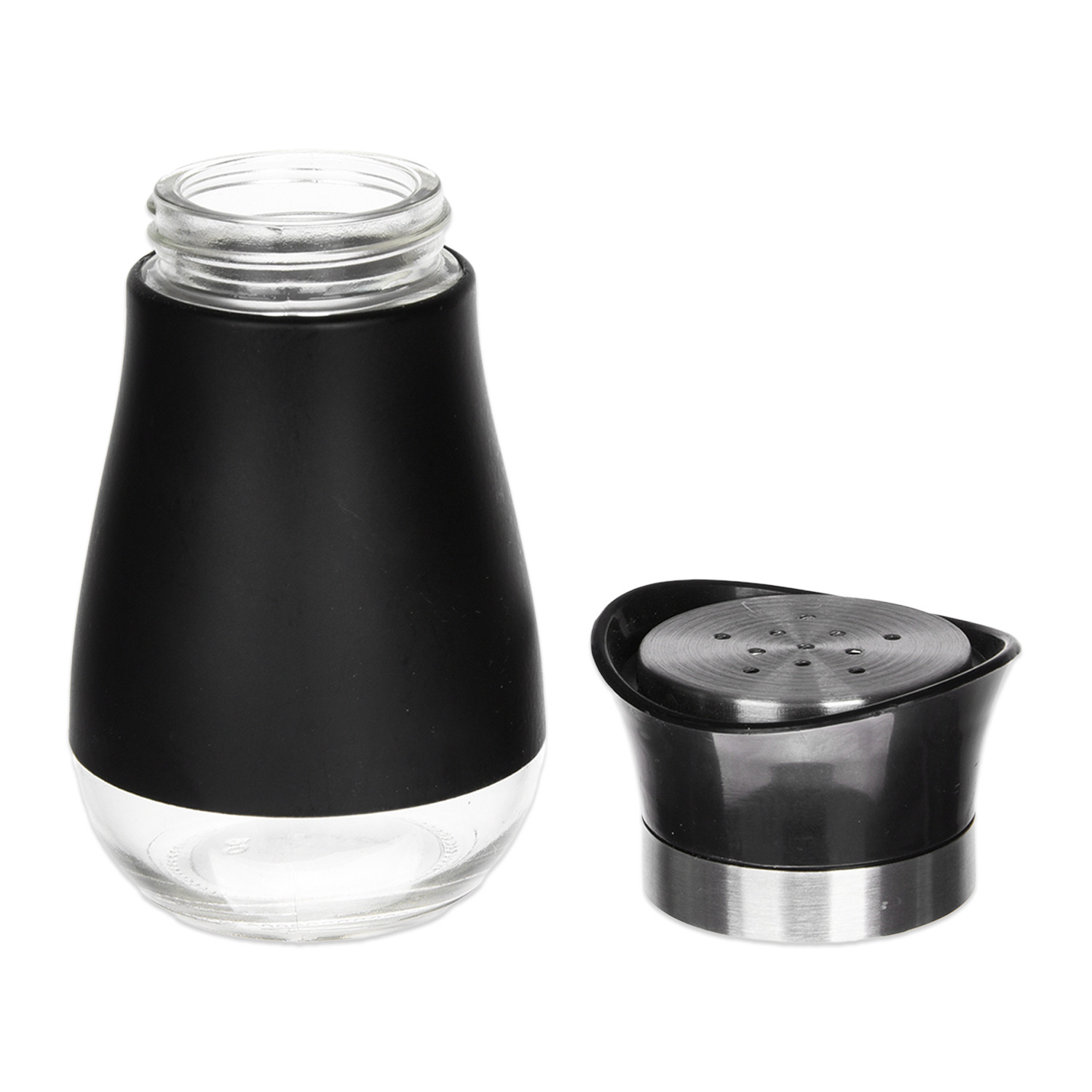 Kuber Industries Salt Shaker Box  Stainless Steel Pepper Shaker Box  Chilli Flakes Seasoning Sprinkler Box  Namak Daani  Dining Table Masala Box Dabbi  Black