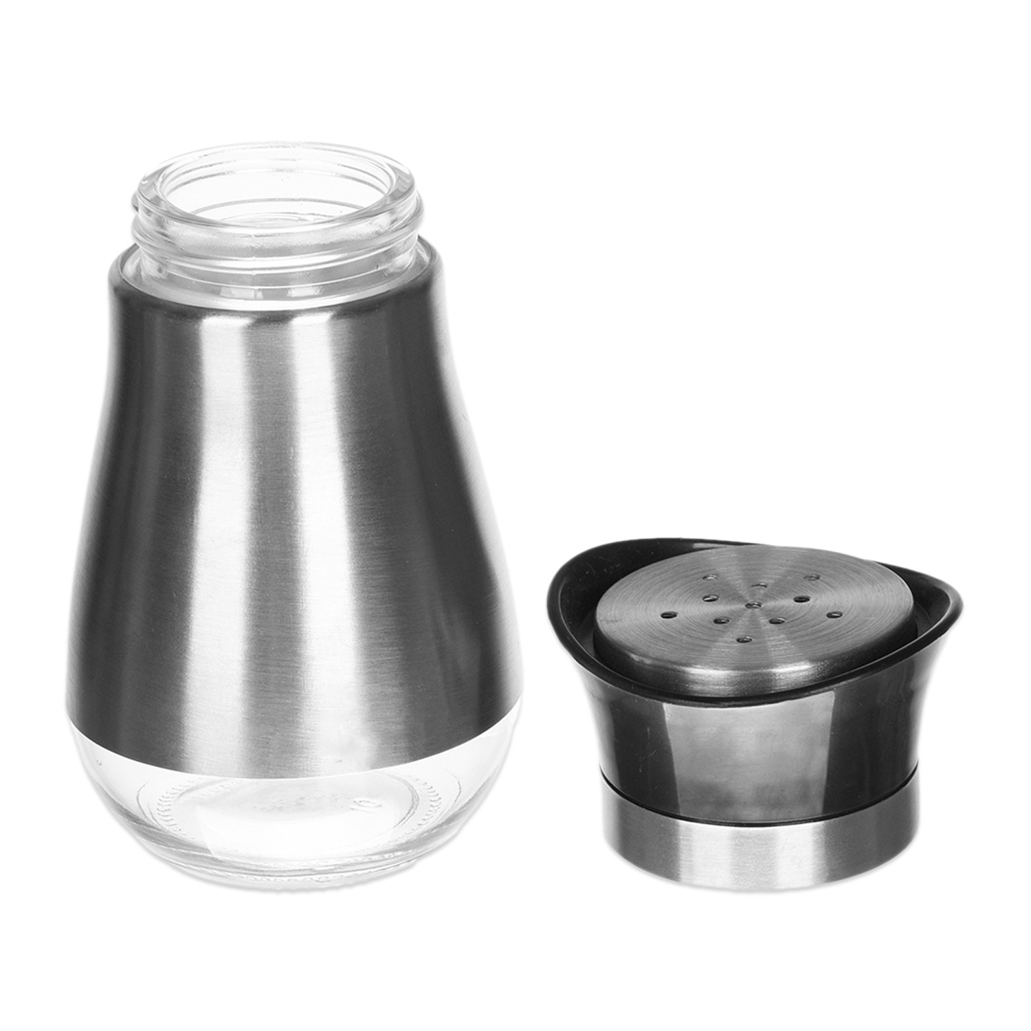Kuber Industries Salt Shaker Box  Stainless Steel Pepper Shaker Box  Chilli Flakes Seasoning Sprinkler Box  Namak Daani  Dining Table Masala Box Dabbi  Gray