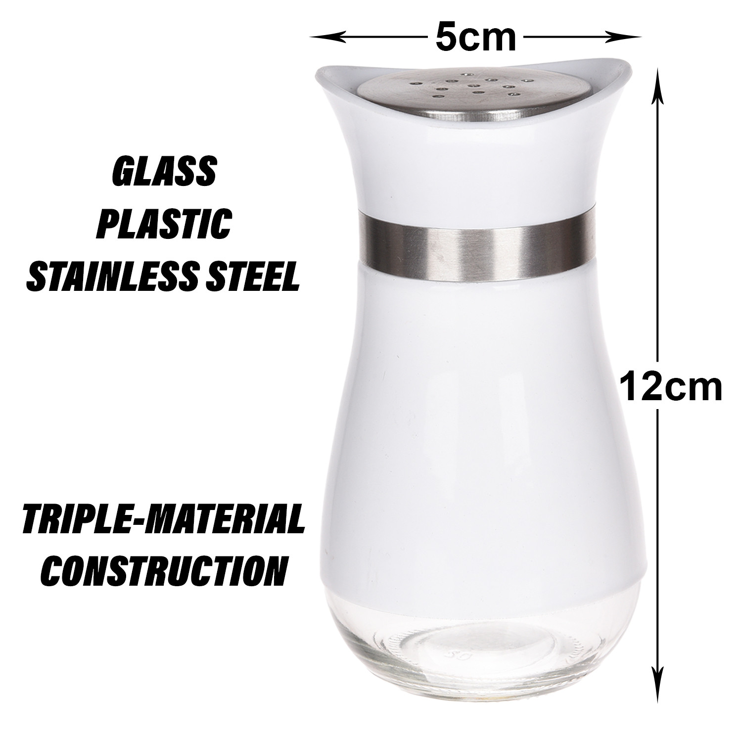 Kuber Industries Salt Shaker Box | Stainless Steel Pepper Shaker Box | Chilli Flakes Seasoning Sprinkler Box | Namak Daani | Dining Table Masala Box Dabbi | Pack of 2 | Multi