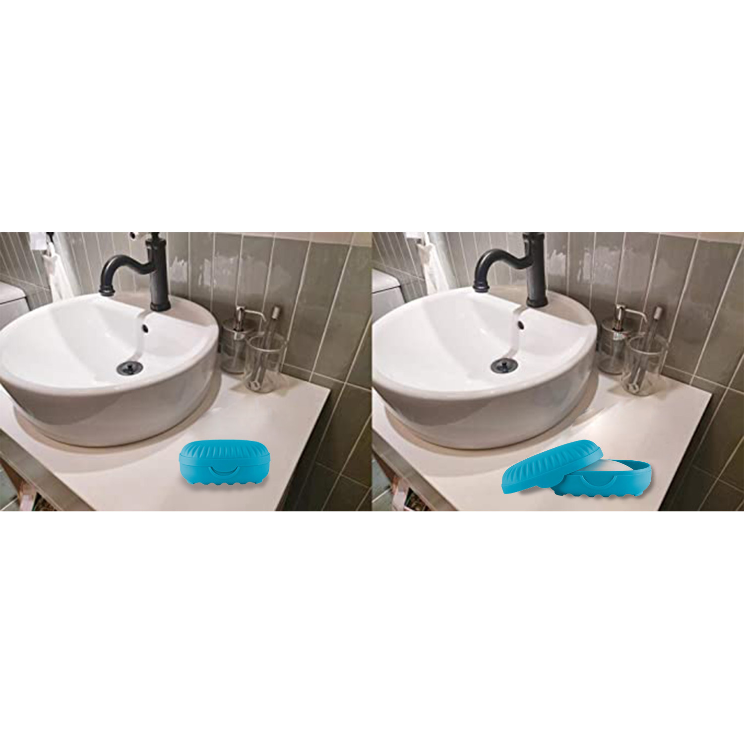 Kuber Industries Saop Holder For Bathroom|Portable Plastic Self Draining Soap Holder|Leakproof Soap Box For Bathroom,Outdoor Camping,Traveling|(Mint Green)