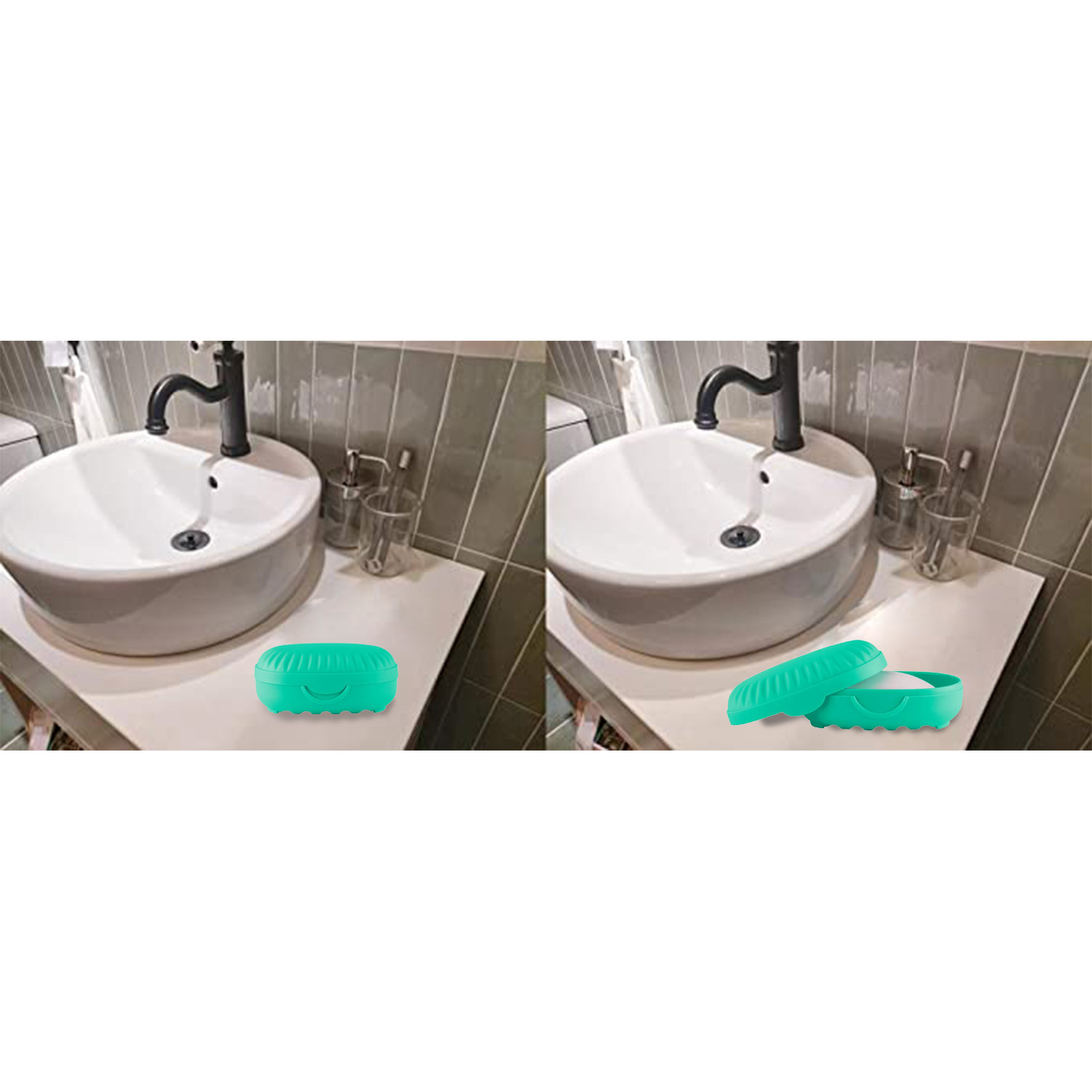 Kuber Industries Saop Holder For Bathroom|Portable Plastic Self Draining Soap Holder|Leakproof Soap Box For Bathroom,Outdoor Camping,Traveling|(Sky Blue)