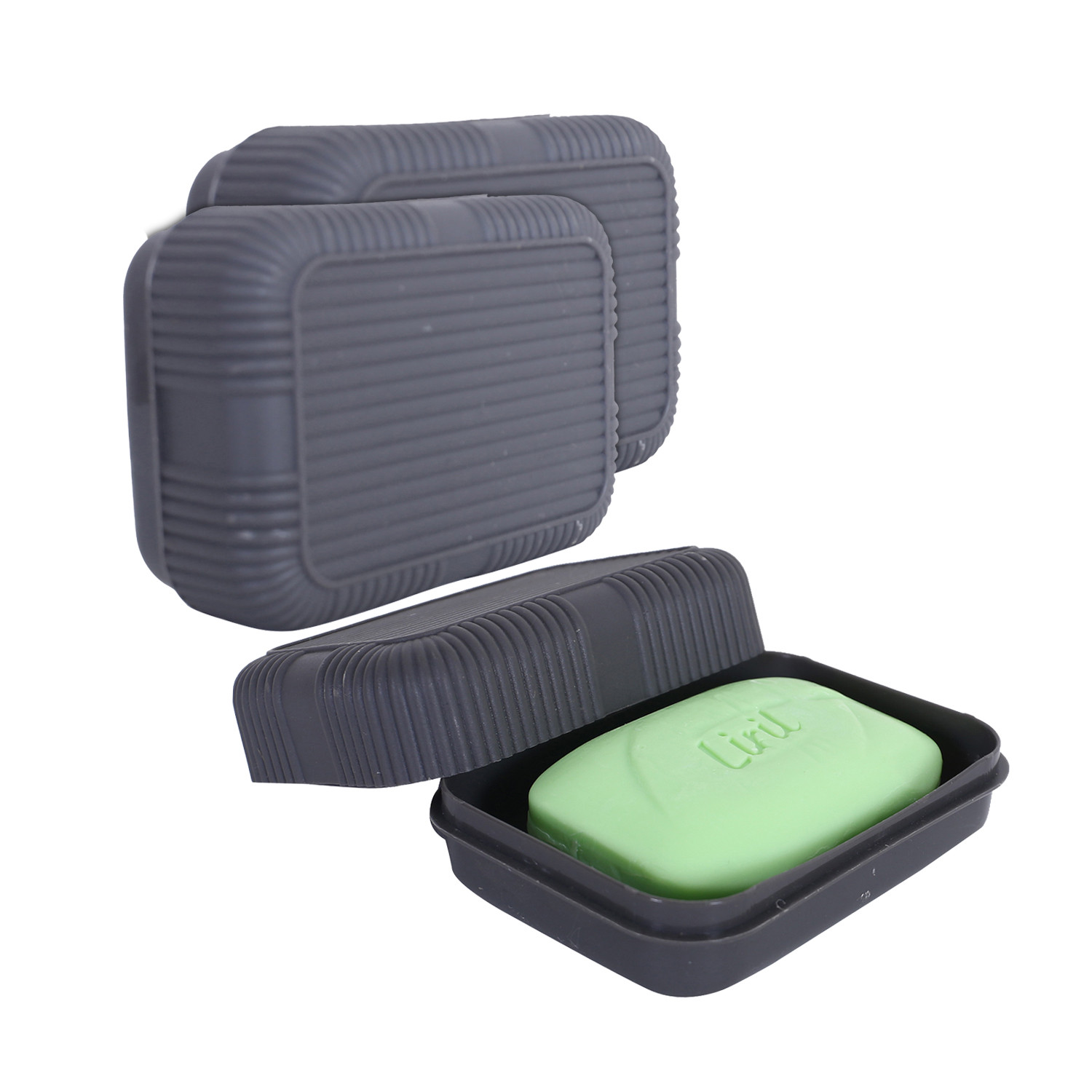 Kuber Industries Saop Holder For Bathroom|Portable Plastic Self Draining Soap Holder|Leakproof Soap Box For Bathroom,Outdoor Camping,Traveling|(Gray)