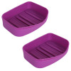 Kuber Industries Saop Holder For Kitchen Sink|Portable Plastic Double Desk Self Draining Soap Holder|Soap Holder For Kitchen Bathroom,Wash Basin| (Purple)