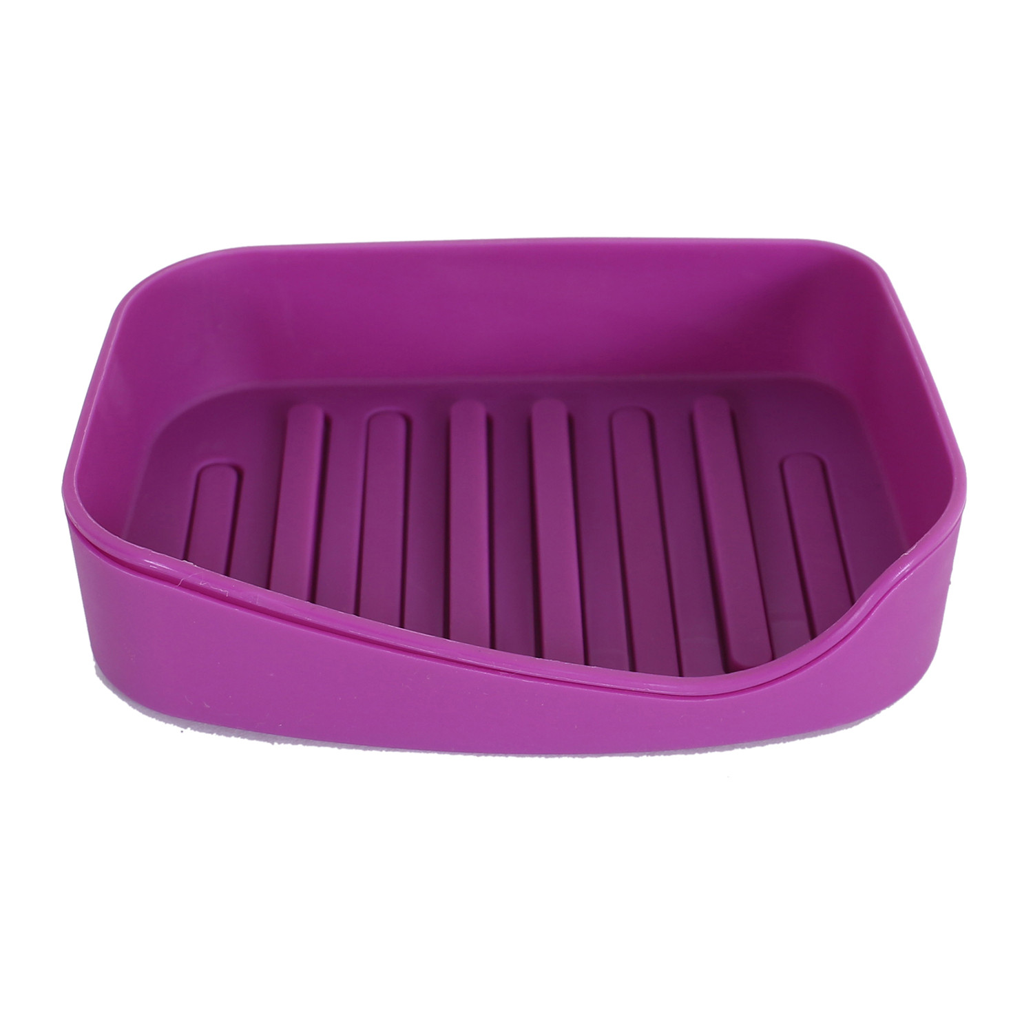 Kuber Industries Saop Holder For Kitchen Sink|Portable Plastic Double Desk Self Draining Soap Holder|Soap Holder For Kitchen Bathroom,Wash Basin| (Purple)