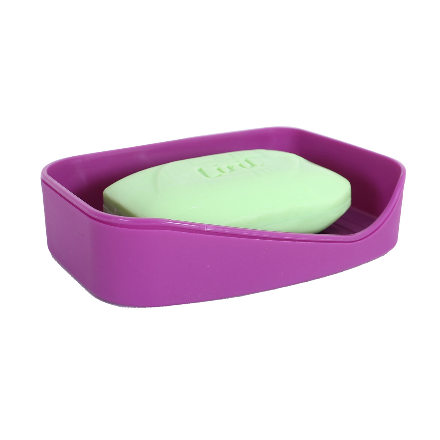 Kuber Industries Saop Holder For Kitchen Sink|Portable Plastic Double Desk Self Draining Soap Holder|Soap Holder For Kitchen Bathroom,Wash Basin| (Purple)