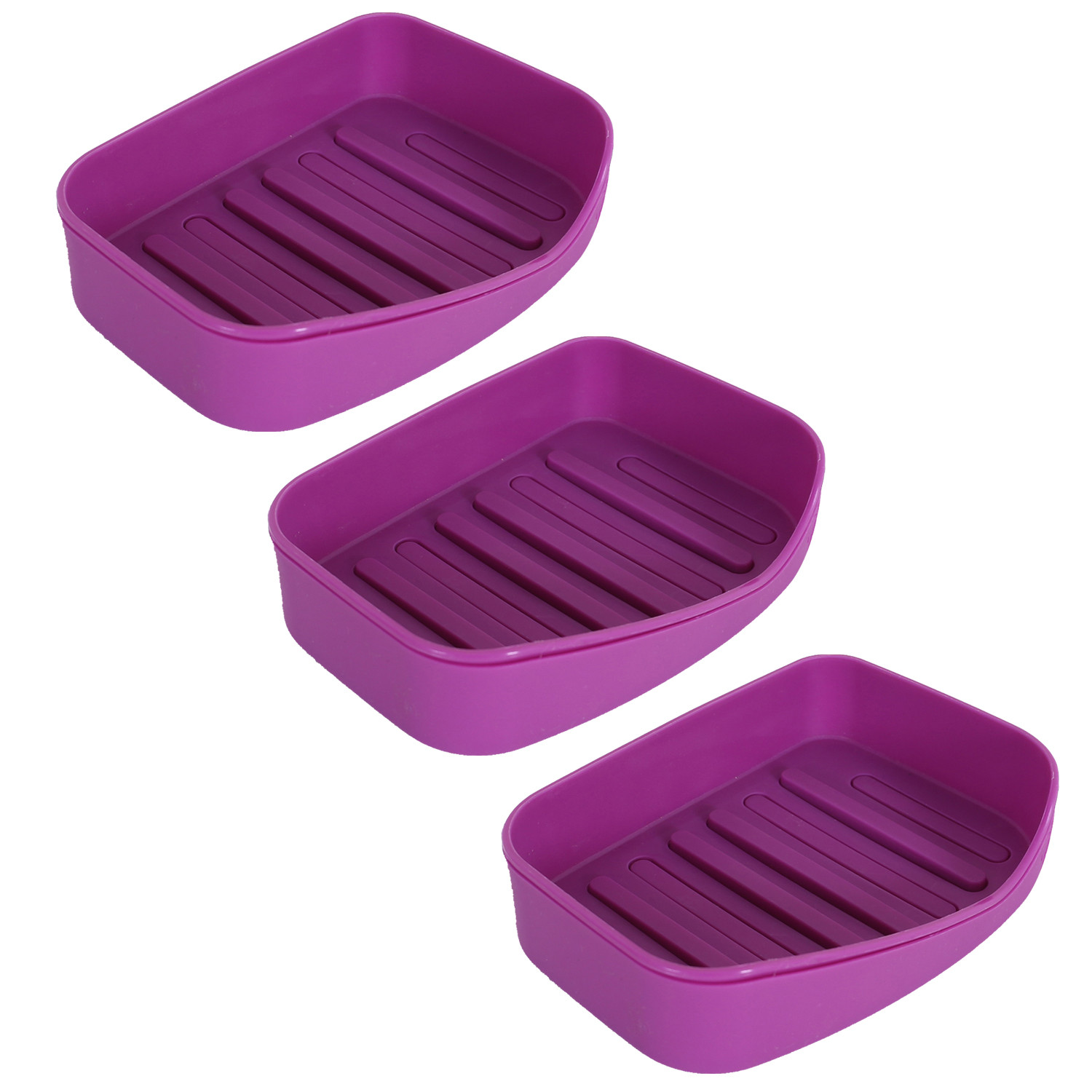 Kuber Industries Saop Holder For Kitchen Sink|Portable Plastic Double Desk Self Draining Soap Holder|Soap Holder For Kitchen Bathroom,Wash Basin| (Purple)