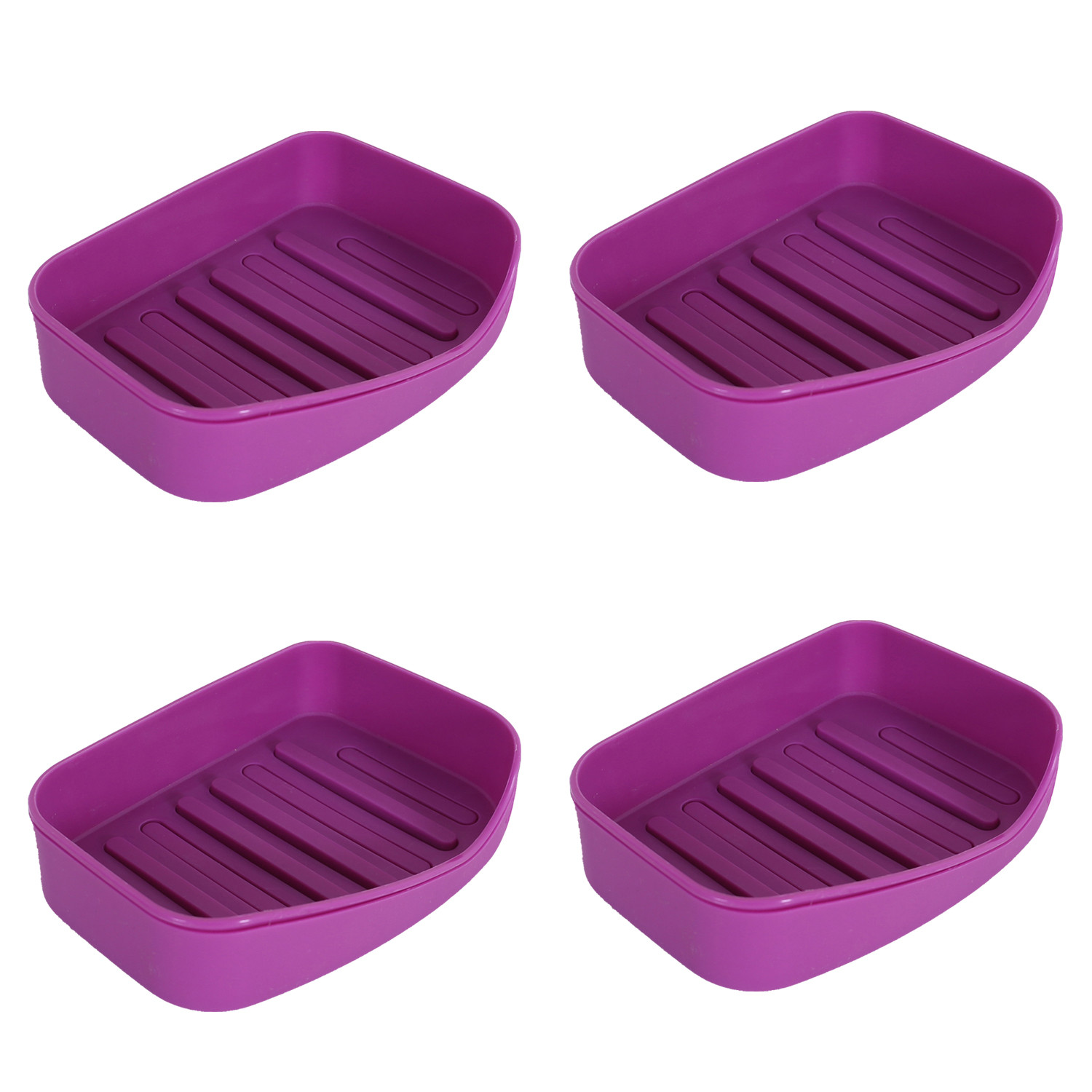 Kuber Industries Saop Holder For Kitchen Sink|Portable Plastic Double Desk Self Draining Soap Holder|Soap Holder For Kitchen Bathroom,Wash Basin| (Purple)