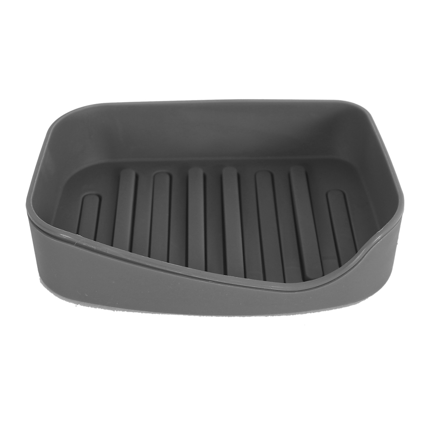 Kuber Industries Saop Holder For Kitchen Sink|Portable Plastic Double Desk Self Draining Soap Holder|Soap Holder For Kitchen Bathroom,Wash Basin| (Gray)