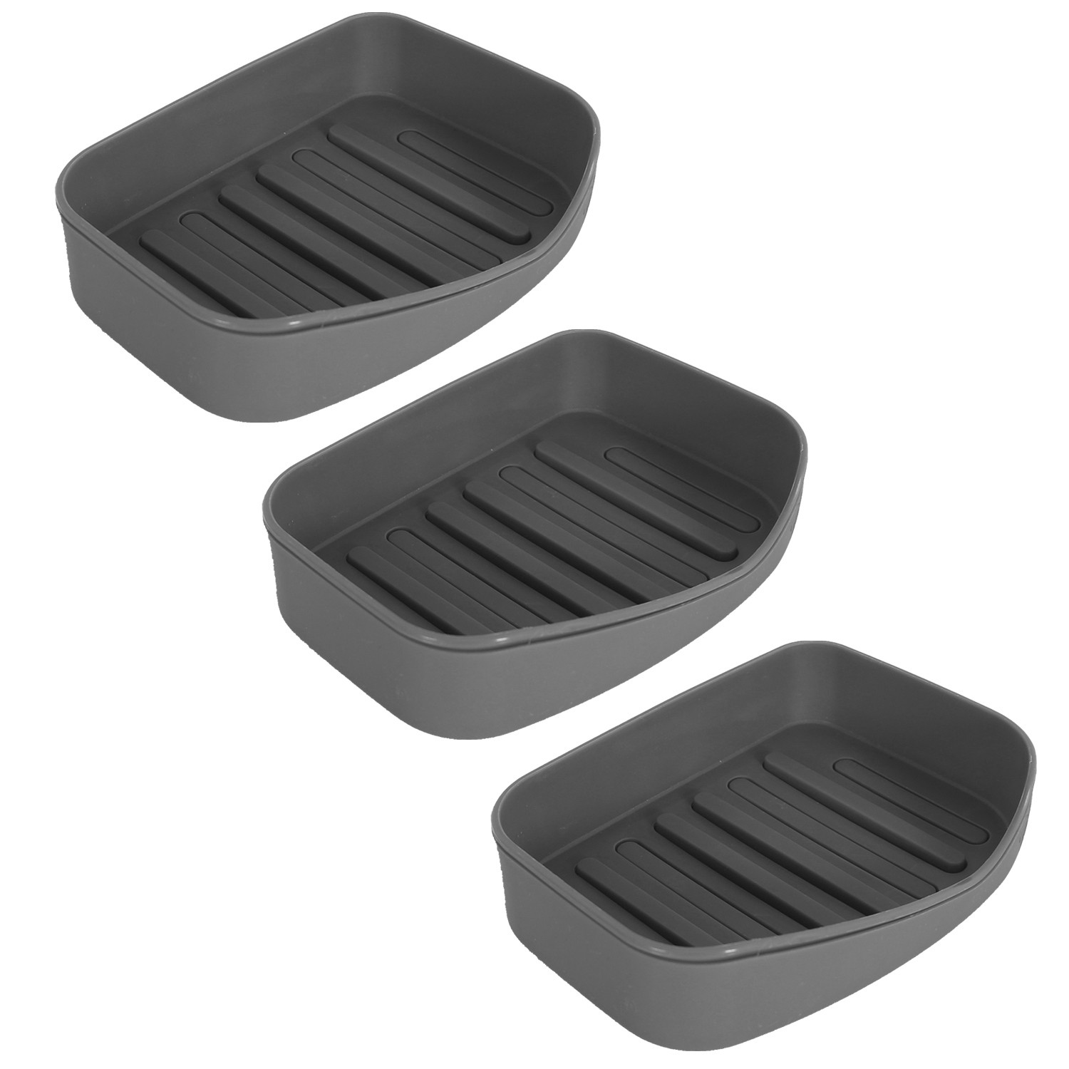 Kuber Industries Saop Holder For Kitchen Sink|Portable Plastic Double Desk Self Draining Soap Holder|Soap Holder For Kitchen Bathroom,Wash Basin| (Gray)