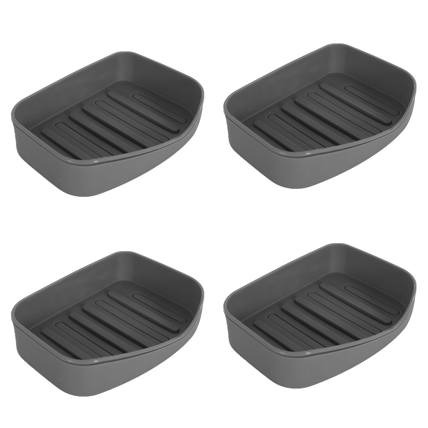 Kuber Industries Saop Holder For Kitchen Sink|Portable Plastic Double Desk Self Draining Soap Holder|Soap Holder For Kitchen Bathroom,Wash Basin| (Gray)