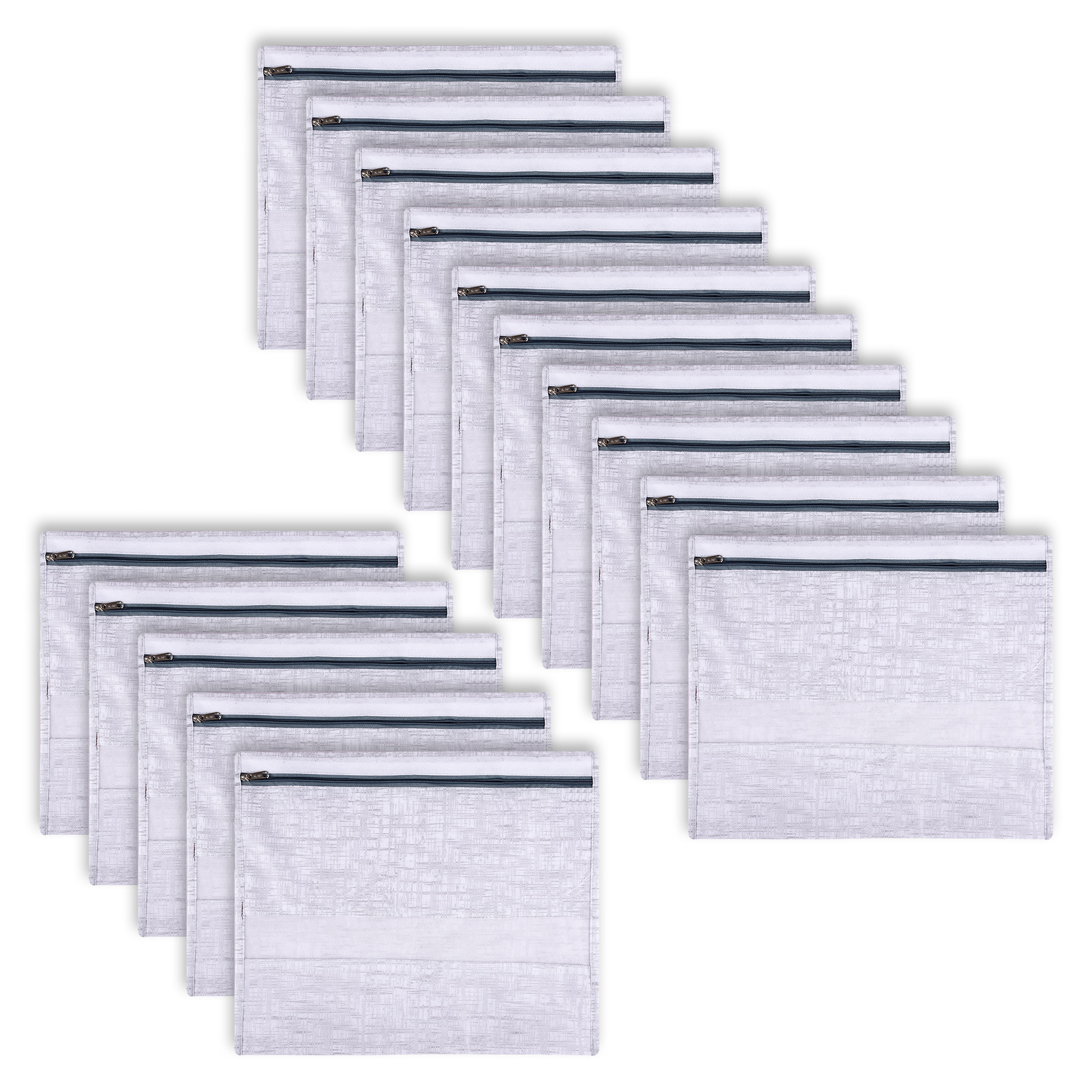 Kuber Industries Saree Bags | Clothes Bags for Storage | Non-Woven Wardrobe Organizer | Mesh Window Cloth Storage Bags Set | Single Packing Saree Bags | Jute-Printed | Gray
