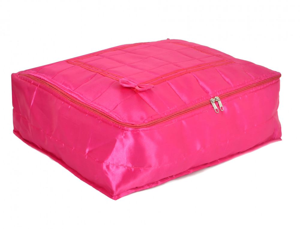 Kuber Industries Saree Cover, Wardrobe Organizer,Saree Storage Bag With 12 Flap in One Bag (Pink)-HS_38_KUBMART21757