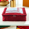 Saree Storage Bag | 6 Inch | Satin Wardrobe Storage Bag | Garment Cover for Lehenga-Suit | Top Visible Window Bag | Lightweight-Portable Clothes Bag | Frill Design | Maroon