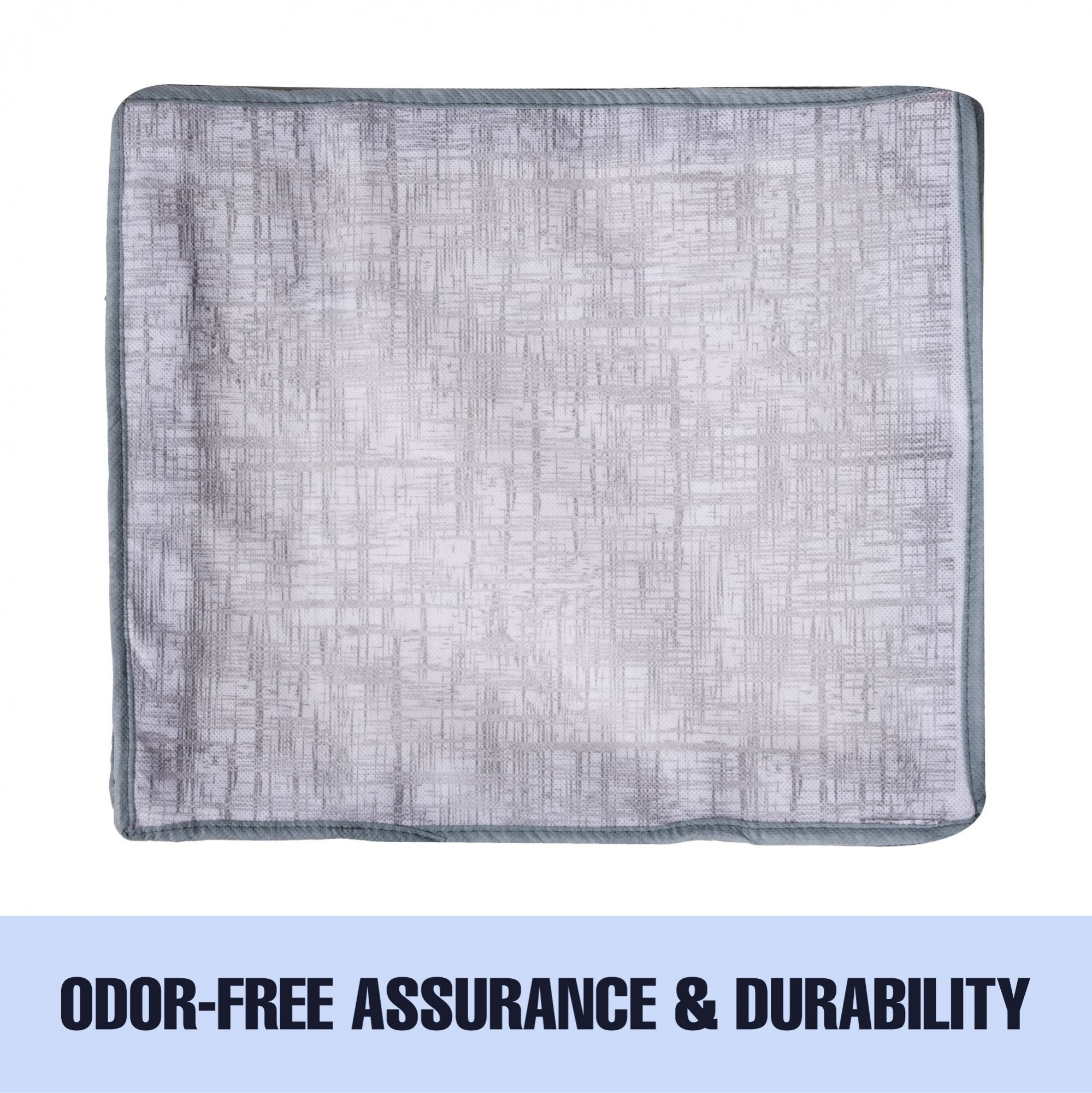 Kuber Industries Saree Storage Bag  Clothes Storage Bag  Wardrobe Storage Bag  Cloth Storage Organizer  Top Visible Window Saree Bag  Bow Jute-Printed  3 Inch  Pack of 3  Gray