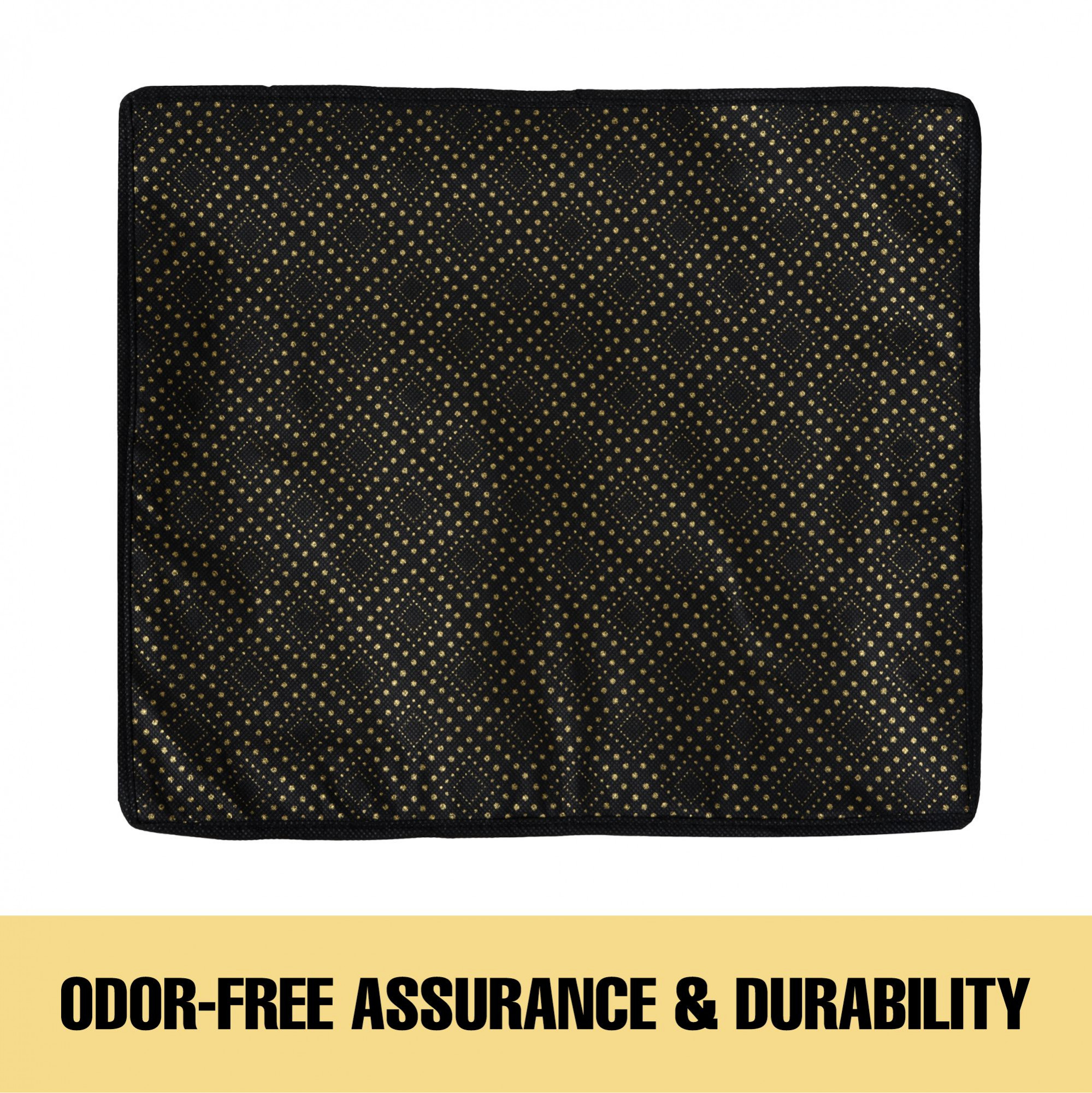 Kuber Industries Saree Storage Bag  Clothes Storage Bag  Wardrobe Storage Bag  Cloth Storage Organizer  Top Visible Window Saree Bag  Bow Golden Dot-Print  3 Inch  Pack of 3  Black