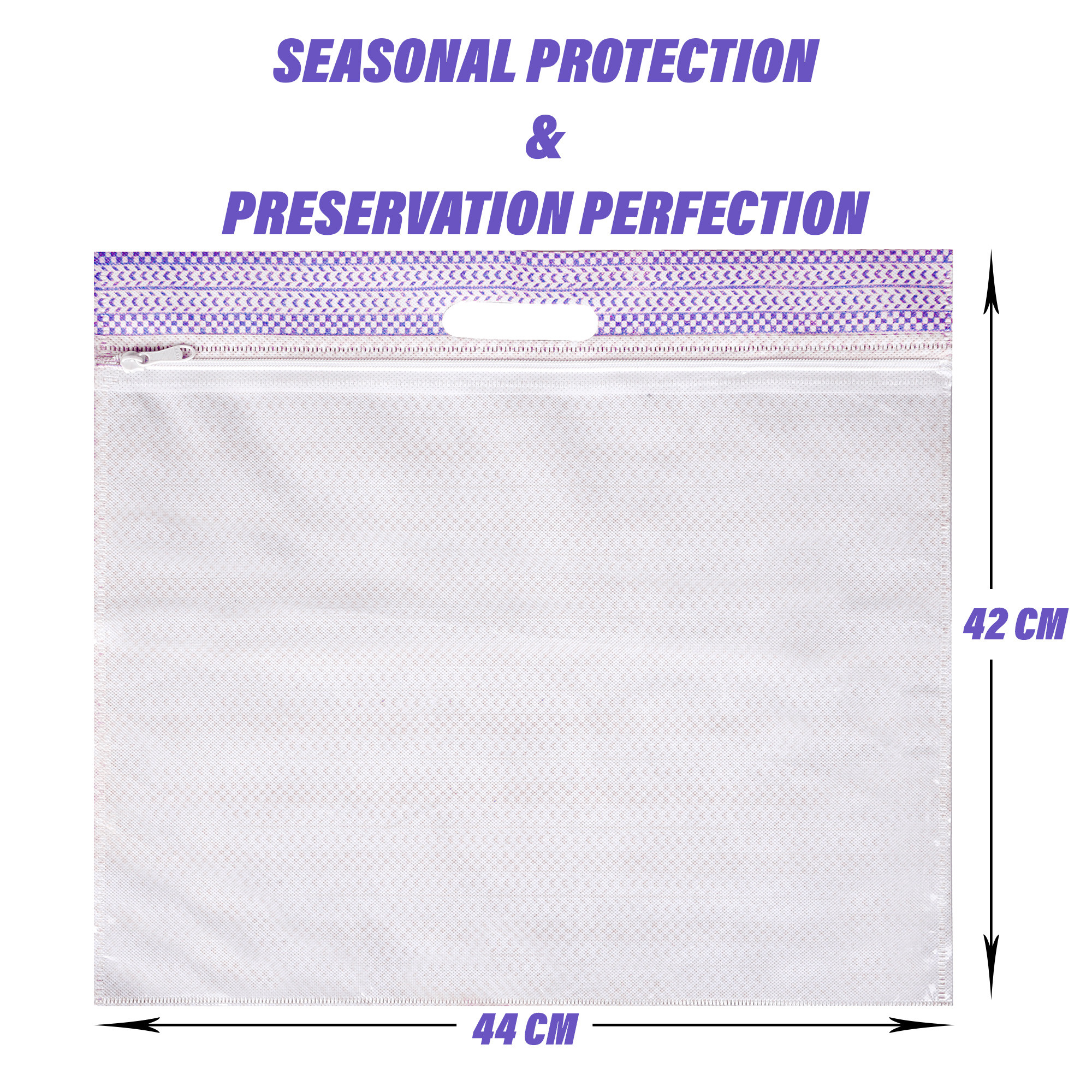 Kuber Industries Saree Storage Bag | Clothes Storage Bag | Wardrobe Storage Bag | Single Packing Cloth Storage Bag | Top Visible Window Saree Bag | Handle Saree Cover | Purple