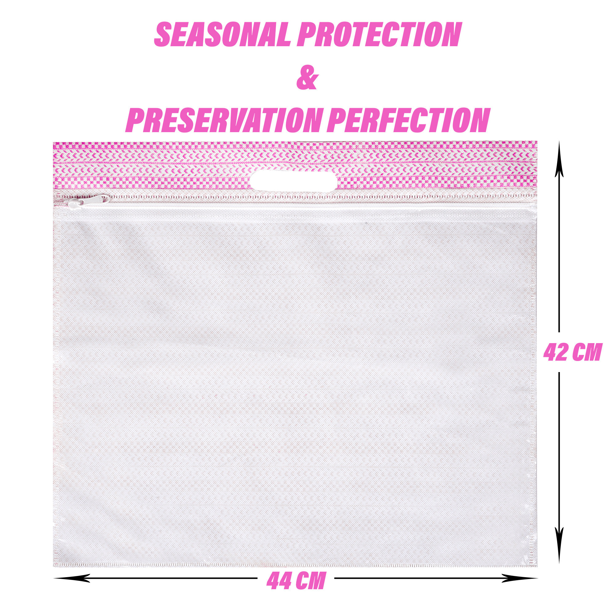 Kuber Industries Saree Storage Bag | Clothes Storage Bag | Wardrobe Storage Bag | Single Packing Cloth Storage Bag | Top Visible Window Saree Bag | Handle Saree Cover | Pink