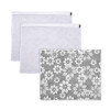 Saree Storage Bag | Waterproof Saree Bag | Wardrobe Storage Bag | Top Visible Window Saree Bag | Single Packing Cloth Bag | Flower Quilted Storage Bag | Pack of 3 | Gray