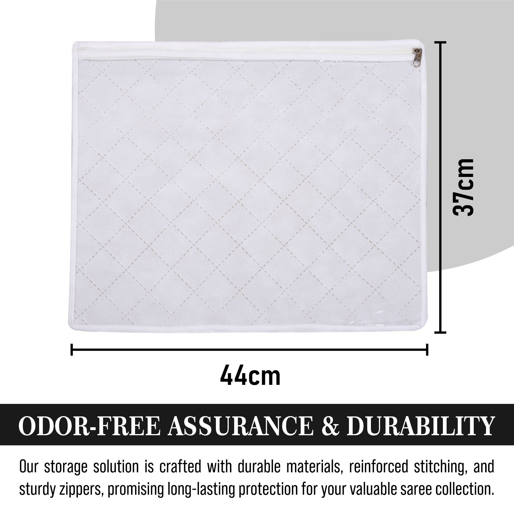 Kuber Industries Saree Storage Bag | Waterproof Saree Bag | Wardrobe Storage Bag | Top Visible Window Saree Bag | Single Packing Cloth Bag | Flower Quilted Storage Bag |Gray